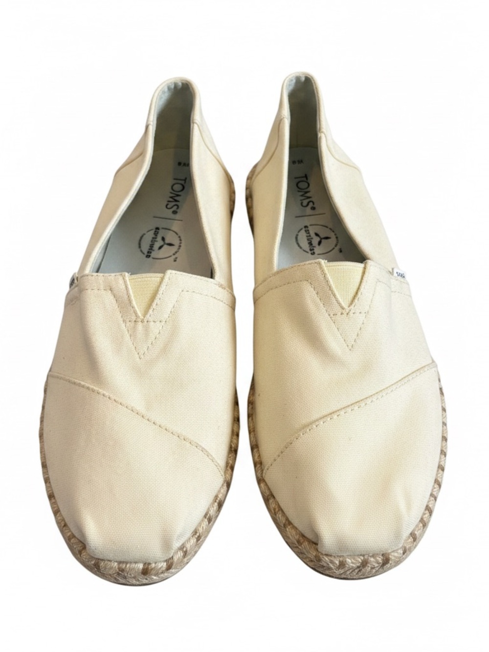 TOMS Light Yellow Canvas Slip-On Espadrilles